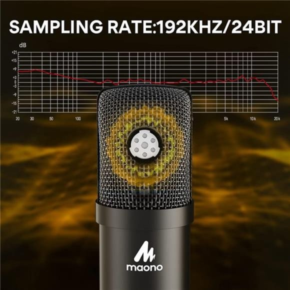 USB Microphone Kit 192KHZ/24BIT AU-A04T PC Condenser Podcast Streaming Cardioid - Picture 2 of 7